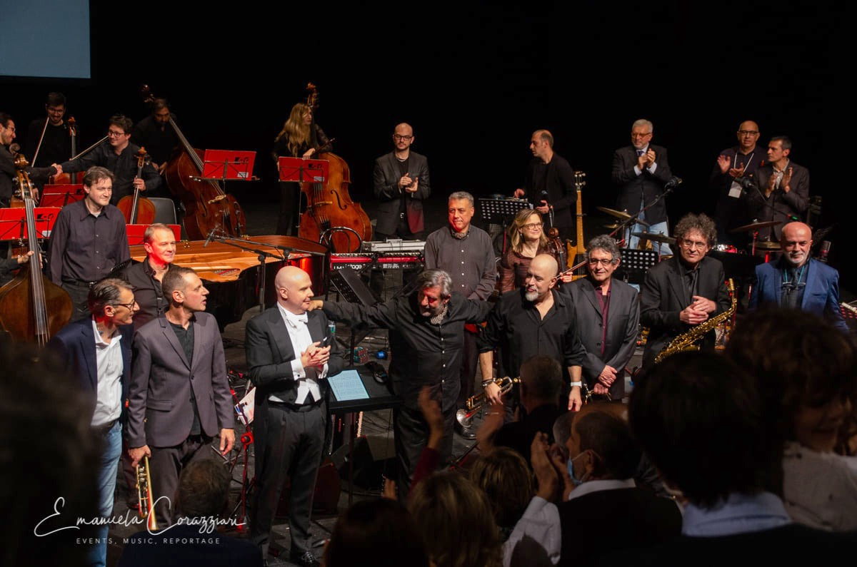 Gegé Telesforo, Fabrizio Bosso, Andrea Ravizza, Ugo Viola, Flavio Boltro, Fulvio Chiara, Claudio Chiara, Fulvio Albano   [ph: E. Corazziari]